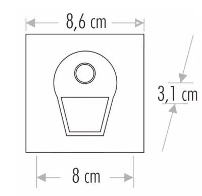 Cata 1W Sensörlü Fotoselli Koridor Led Aydınlatma CT-5170 Günışığı Renk SİYAH - 2