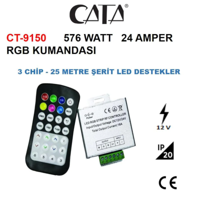 Cata 25 Metrelik 24 Amper 288w Rgb Led Kumandası Ct-9150 - 1