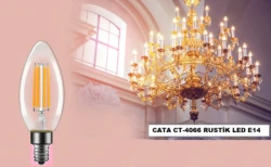 Cata 4W Flamanlı Şeffaf Led Buji Ampul CT-4066 Günışığı - 2