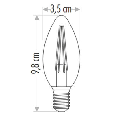 Cata 4W Flamanlı Şeffaf Led Buji Ampul CT-4066 Günışığı - 3