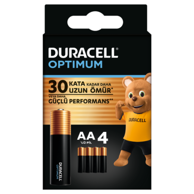 Duracell Optimum AA Alkalin Kalem Pil, 1,5V (LR6 / MN1500), 4’lü Paket - 1