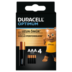 Duracell Optimum AAA Alkalin İnce Kalem Pil, 1,5V (LR03 / MN2400), 4’lü Paket - 1