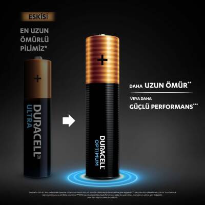 Duracell Optimum AAA Alkalin İnce Kalem Pil, 1,5V (LR03 / MN2400), 4’lü Paket - 2