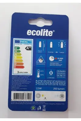 Ecolite 2'li Paket G4 2.5w Led Ampul Gün Işığı(sarı Işık) - 2