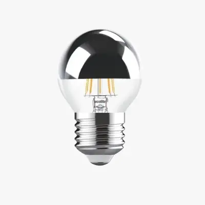 ECOLITE LED CROWN SILVER G45 TOP AMPUL (AYNALI ENDİREKT GÜMÜŞ) 4W E27 370 lümen 15.000 saat 2700K SARI - 1