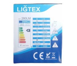 lighteglon file 4w 280lm e27 led ampülm - 2