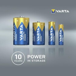 Varta Alkaline Longlife Power AAA İnce Kalem Pil 4'lü Paket - 1