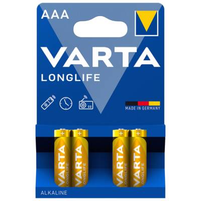 Varta Longlife İnce Pil 4'lü AAA - 1