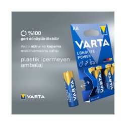 Varta Longlife İnce Pil 4'lü AAA - 2