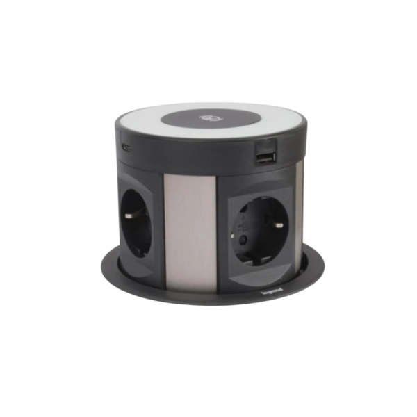 Legrand 654983 Kaldırma Sistemli Gömme Masa Prizi Kablosuz Şarj 4 USB 4 Priz Yüksek Kalite